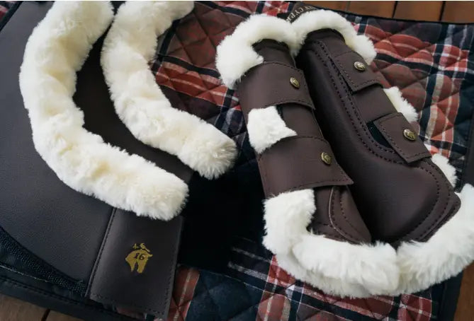 16 Cypress Leatherette and Sheepskin Bell Boots 16 Cypress