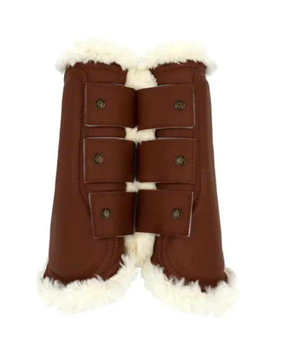 16 Cypress Leatherette and Sheepskin  Brushing Boots 16 Cypress