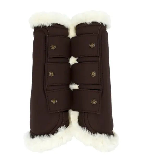 16 Cypress Leatherette and Sheepskin  Brushing Boots 16 Cypress