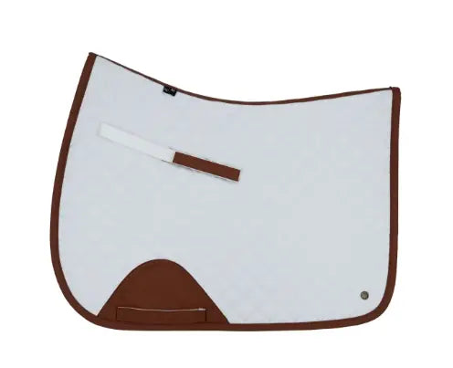 16 Cypress White & Cognac Saddle Pad 16 Cypress