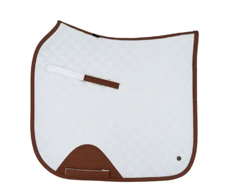 16 Cypress White & Cognac Saddle Pad 16 Cypress