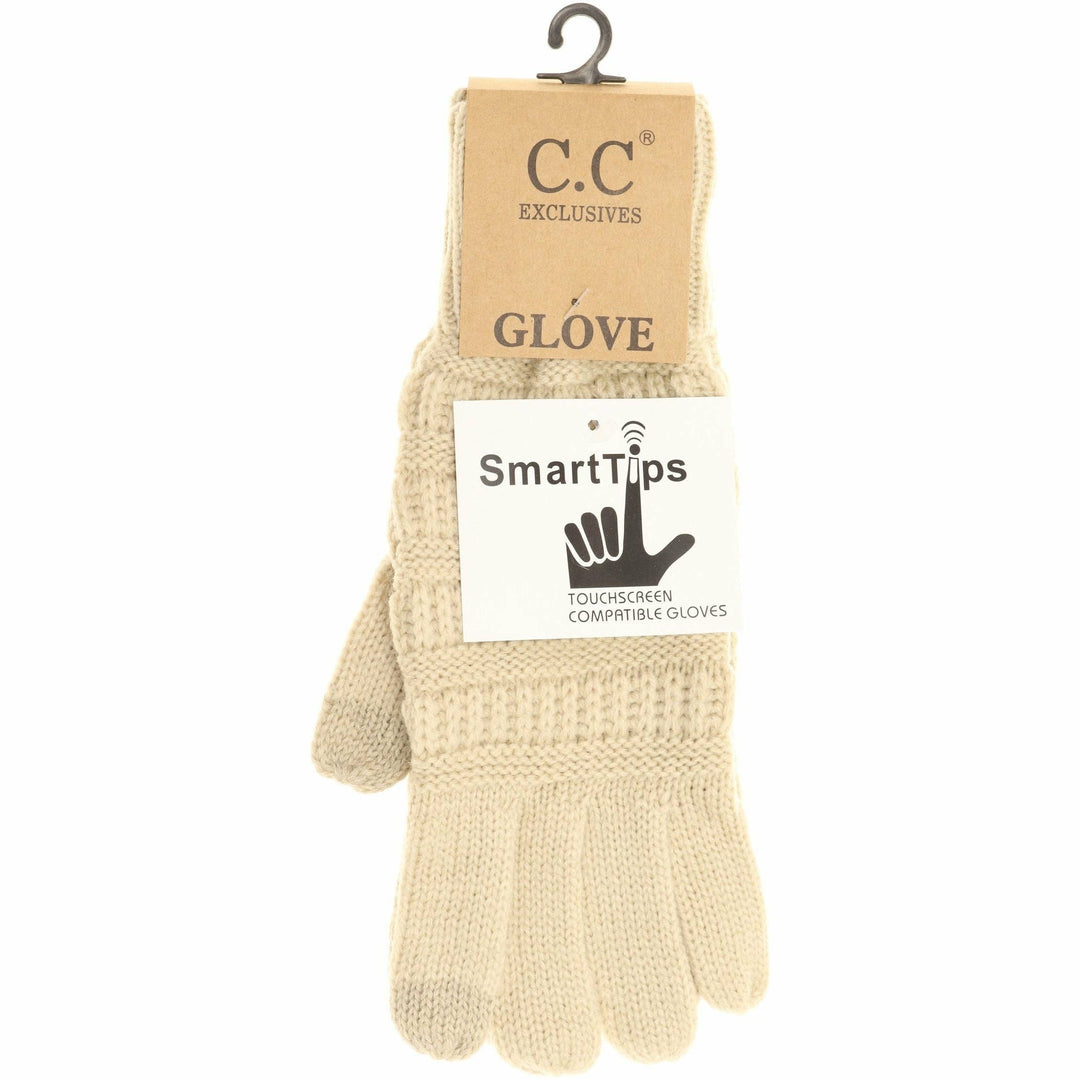 Solid Cable Knit CC Gloves