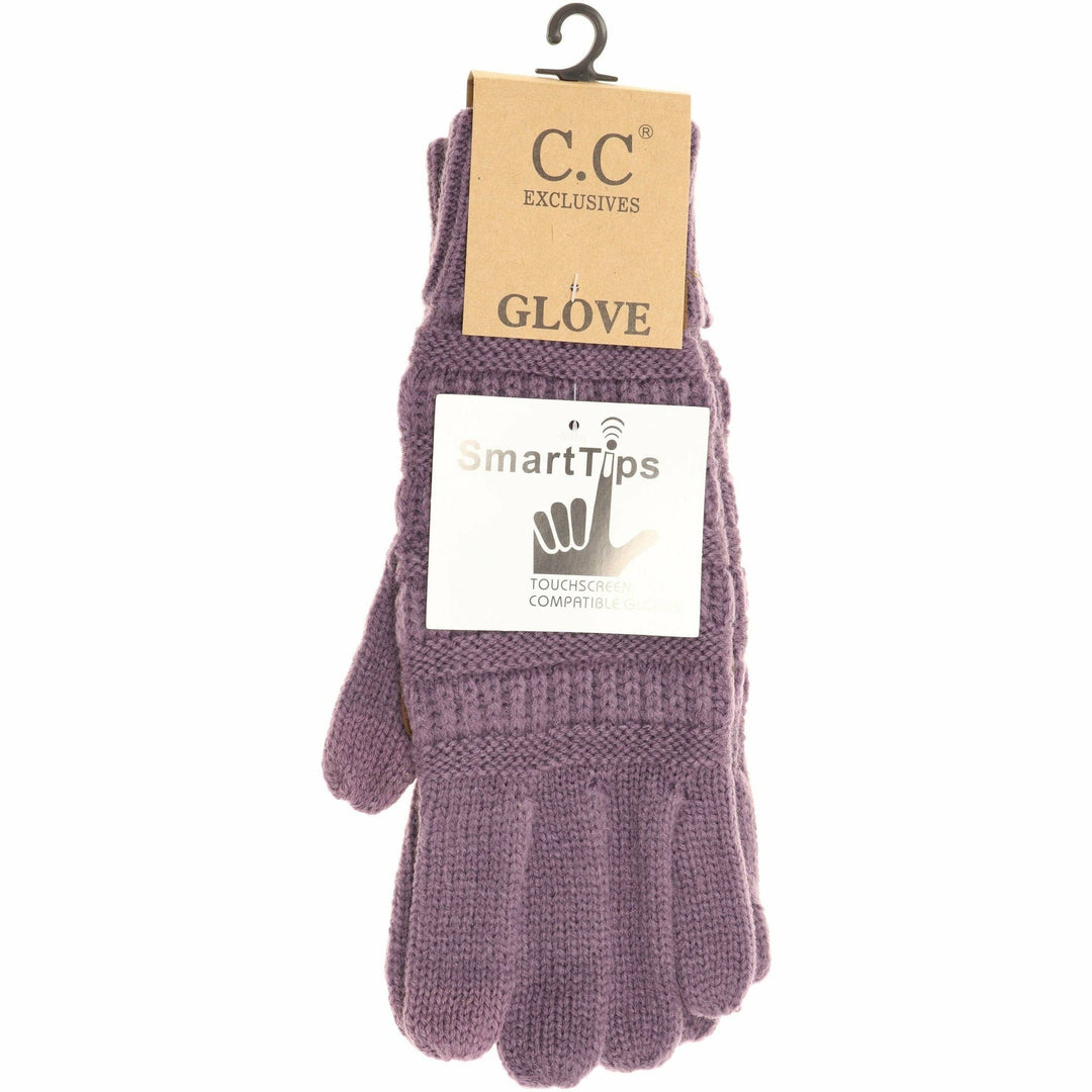 Solid Cable Knit CC Gloves