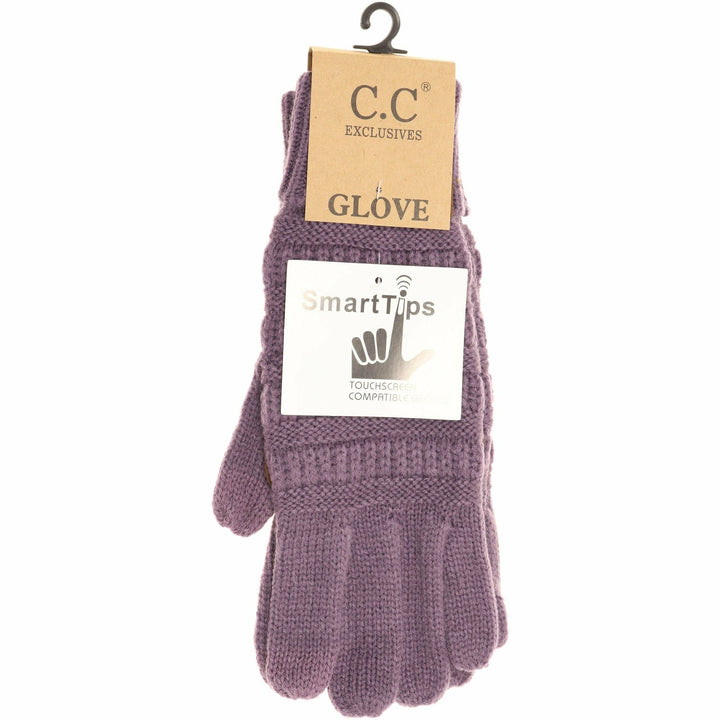 Solid Cable Knit CC Gloves