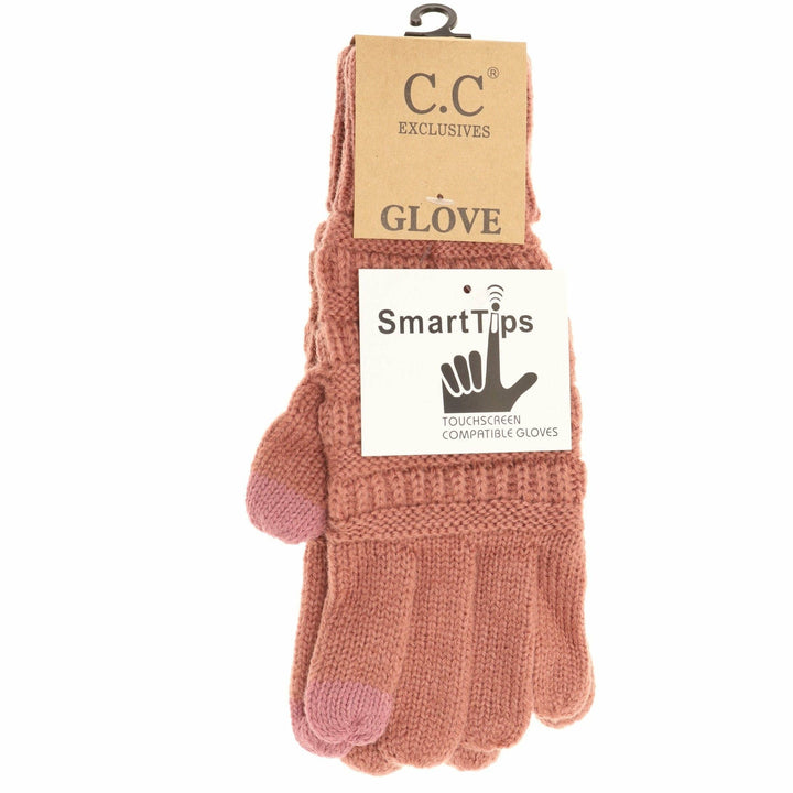 Solid Cable Knit CC Gloves