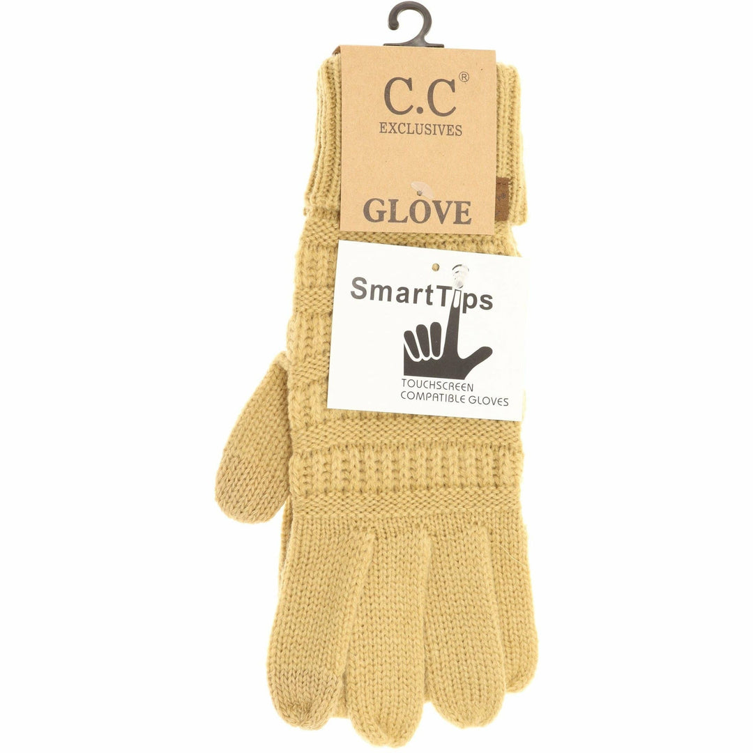 Solid Cable Knit CC Gloves