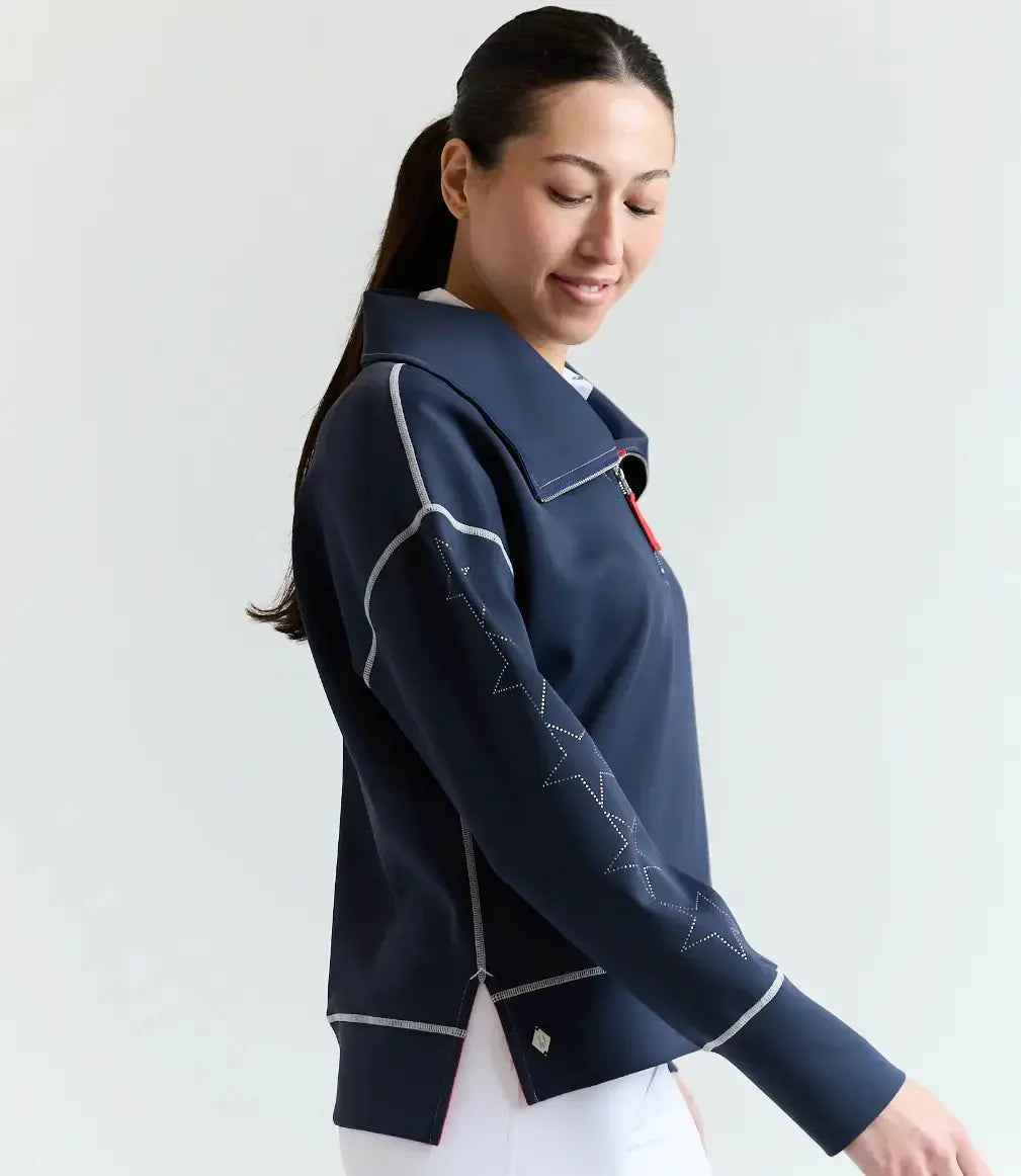 70 Degrees 5 Star Navy Half Zip Scuba Top 70 Degrees