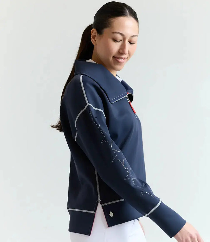 70 Degrees 5 Star Navy Half Zip Scuba Top 70 Degrees