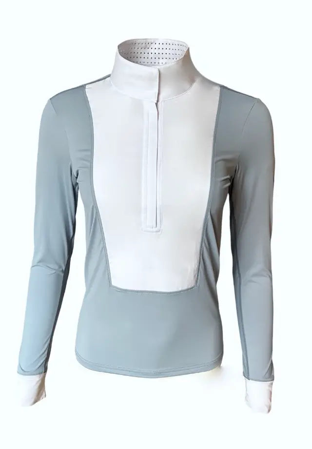 70 Degrees Bibbed Long Sleeve Show Shirt - Blue Quartz 50+ SPF 70 Degrees