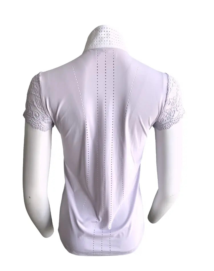 70 Degrees Lace Sleeve Short Sleeve Show Shirt