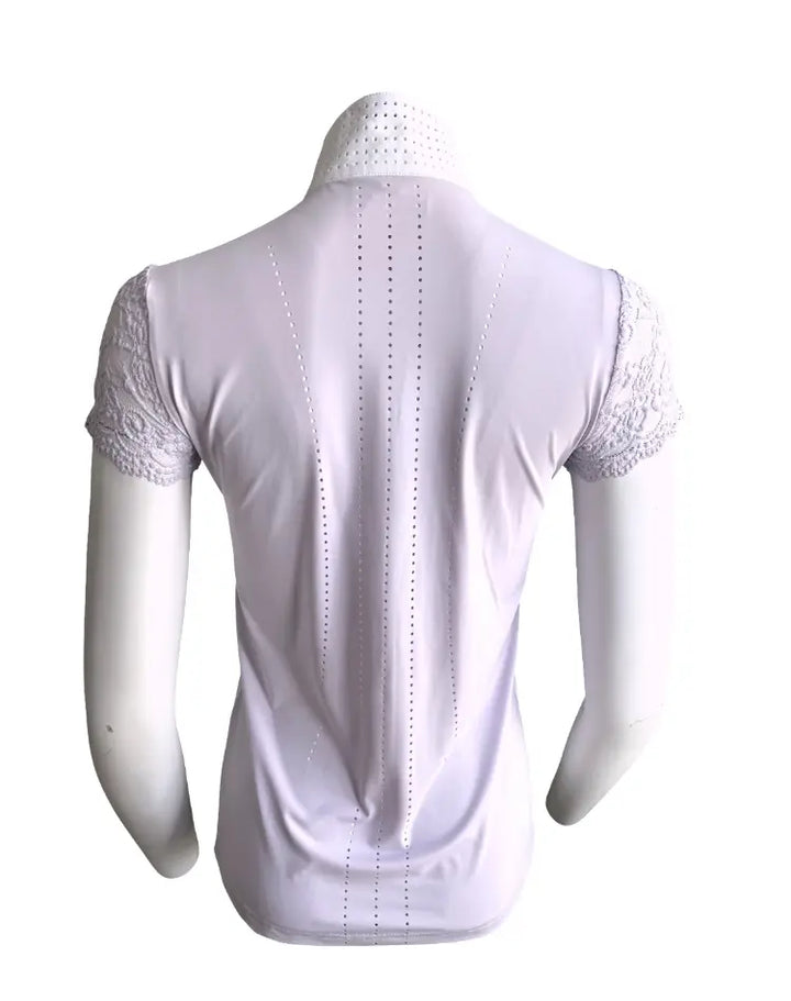 70 Degrees Lace Sleeve Short Sleeve Show Shirt