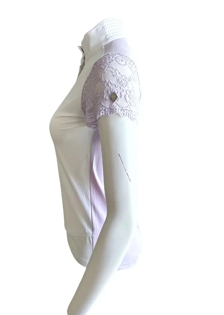 70 Degrees Lace Sleeve Short Sleeve Show Shirt