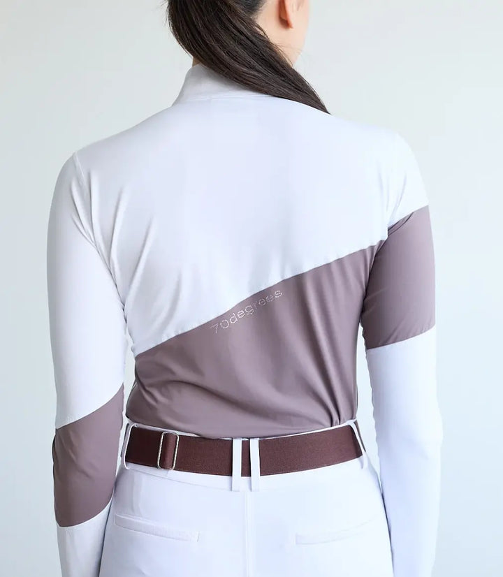 70 Degrees Long Sleeve Asymmetrical Show Shirt - Marron Glace 70 Degrees