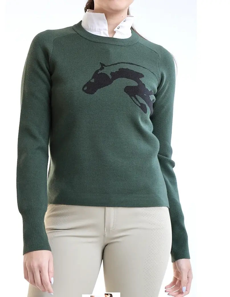 70 Degrees Salta Sparkle Jump Sweater - Hunter Green, Black Metallic 70 Degrees