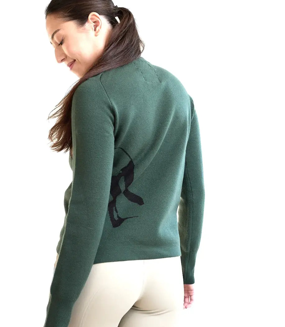 70 Degrees Salta Sparkle Jump Sweater - Hunter Green, Black Metallic 70 Degrees