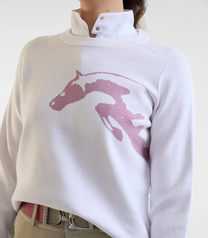 70 Degrees - Salta Sparkle Jump Sweater - Show White, Rose Metallic 70 Degrees