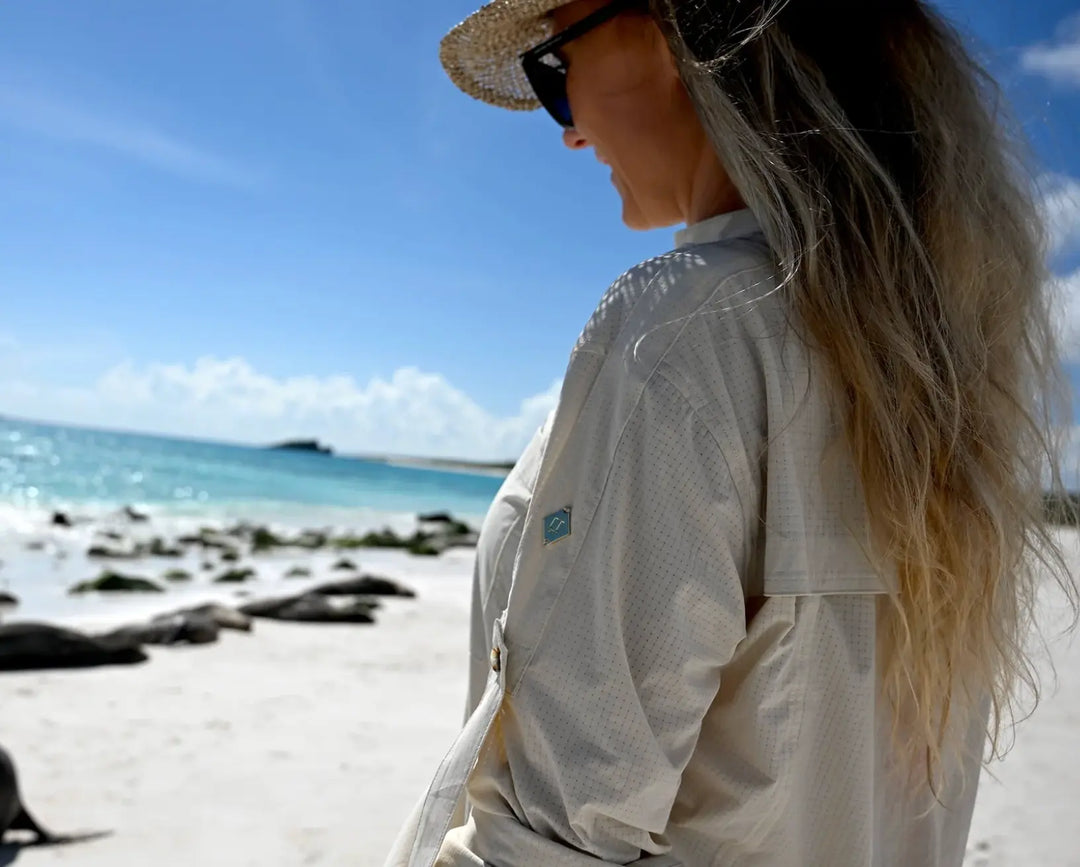70 Degrees Woven Mesh Safari Sun Shirt