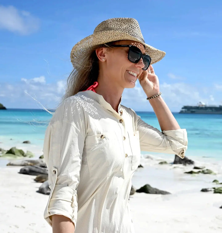 70 Degrees Woven Mesh Safari Sun Shirt