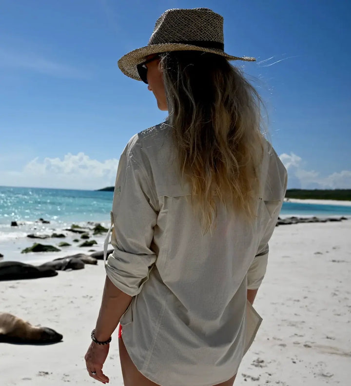 70 Degrees Woven Mesh Safari Sun Shirt