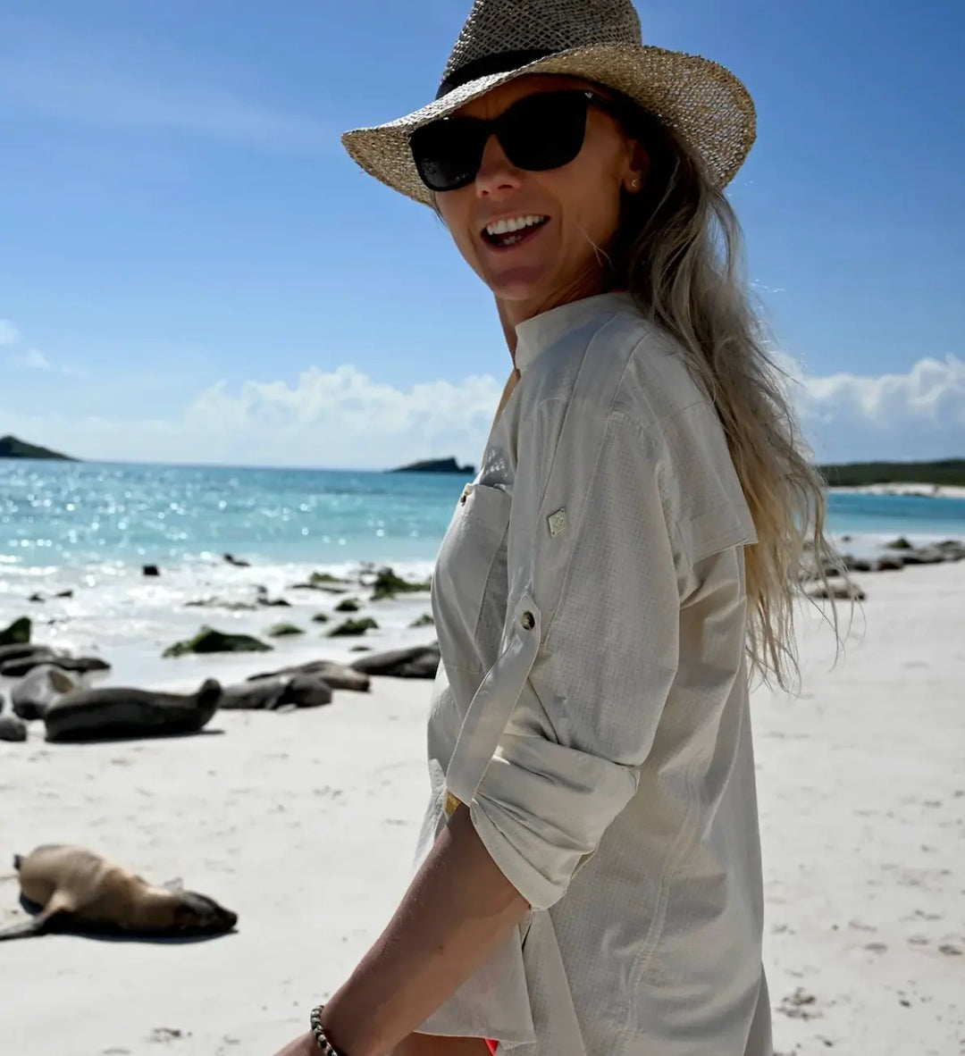 70 Degrees Woven Mesh Safari Sun Shirt