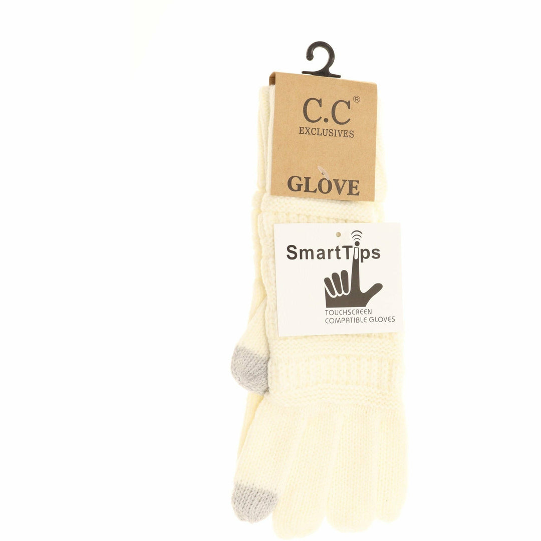 Solid Cable Knit CC Gloves