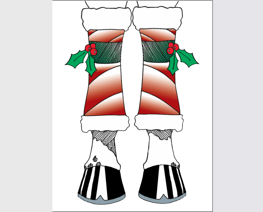 Horse Christmas Single Card: Leg Wraps w/ Holly