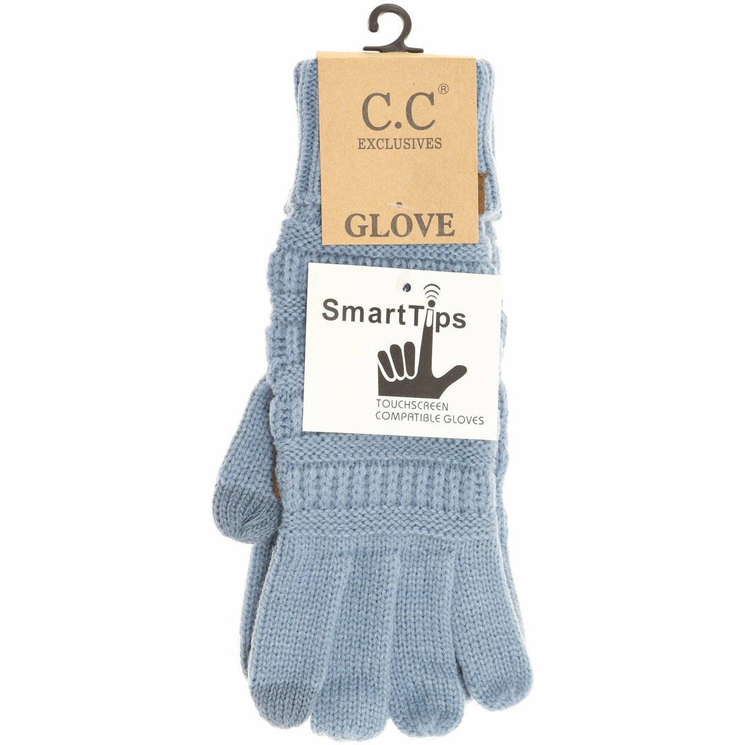 Solid Cable Knit CC Gloves