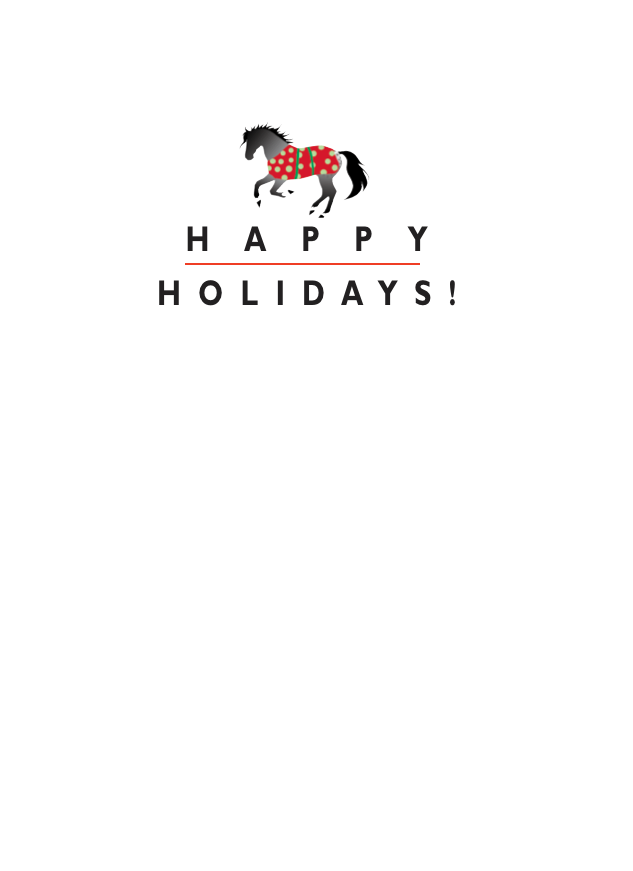 Horse Boxed Christmas Cards: Tree of Blanketed Horses (set of 8)