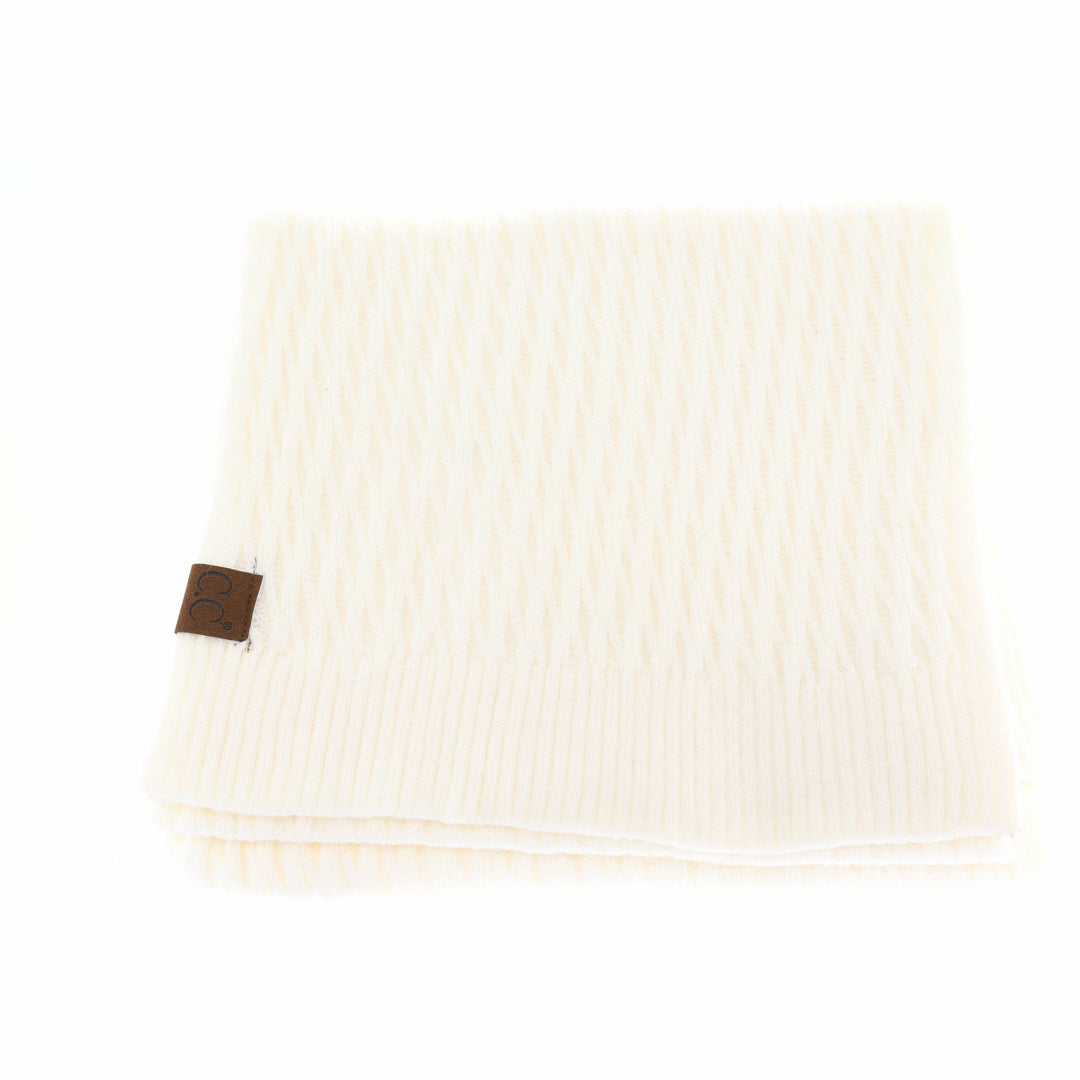 Solid Honey Comb Patterned Oblong C.C Scarf