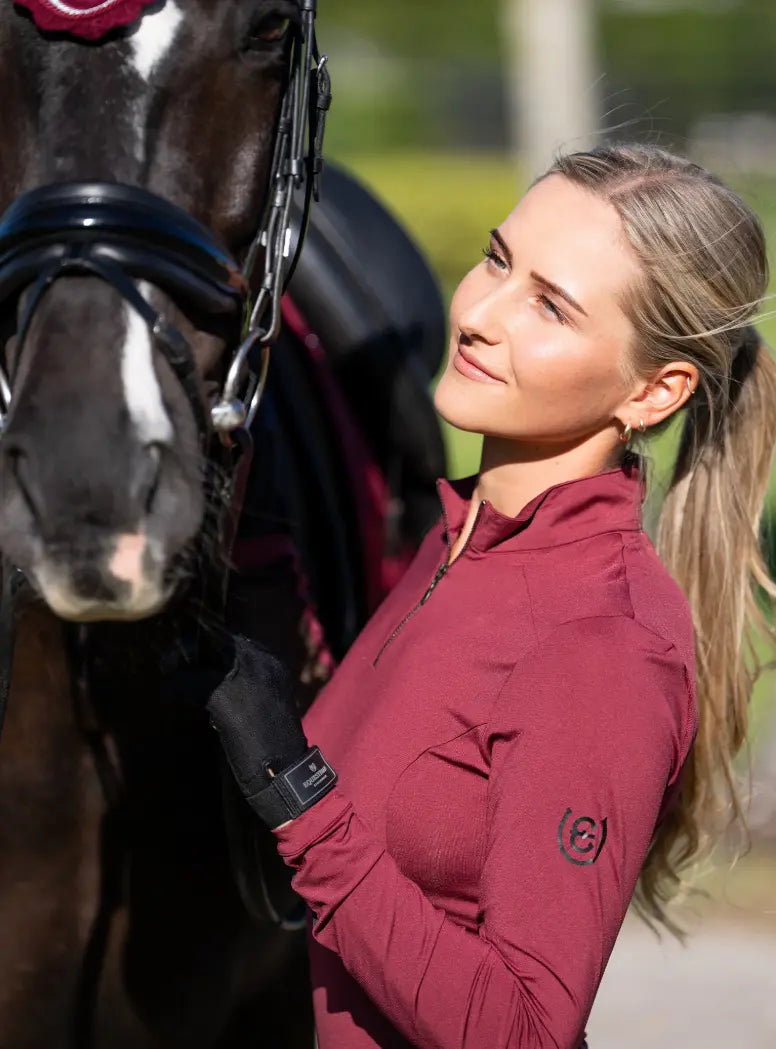 Air Breeze Long Sleeve Sun Shirt Bordeaux Equestrian Stockholm