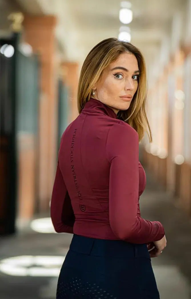 Air Breeze Long Sleeve Sun Shirt Bordeaux Equestrian Stockholm