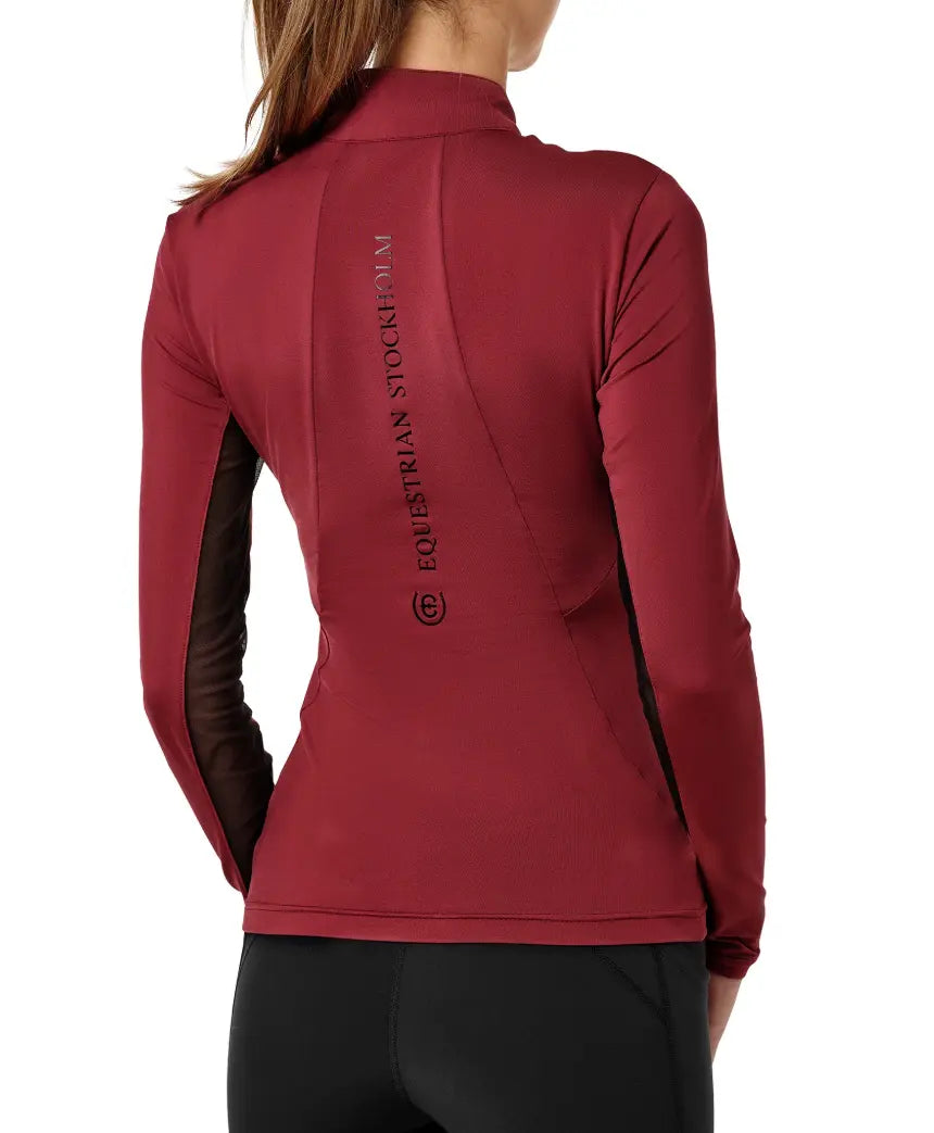 Air Breeze Long Sleeve Sun Shirt Bordeaux Equestrian Stockholm