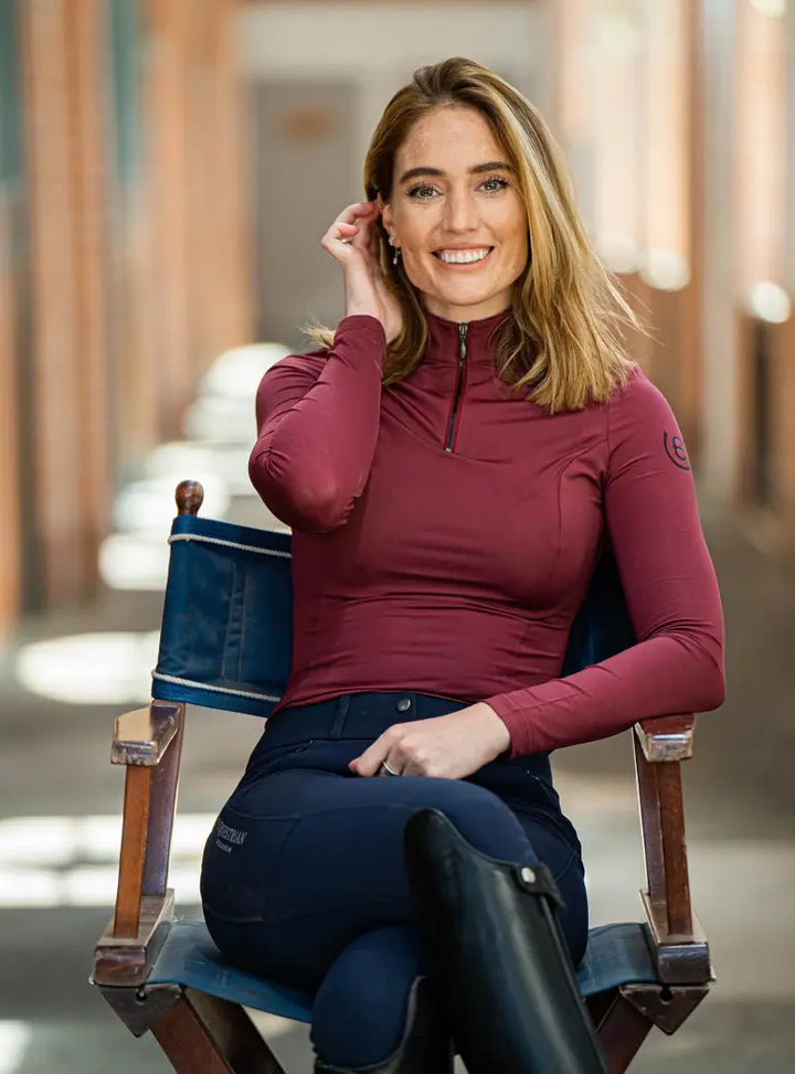 Air Breeze Long Sleeve Sun Shirt Bordeaux Equestrian Stockholm