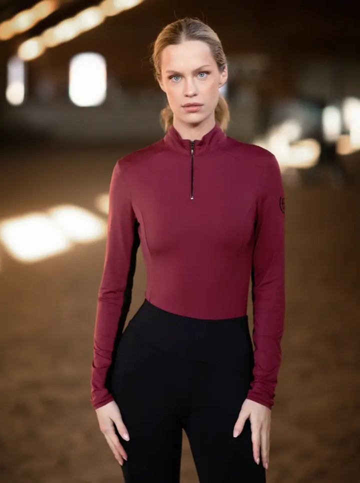 Air Breeze Long Sleeve Sun Shirt Bordeaux Equestrian Stockholm