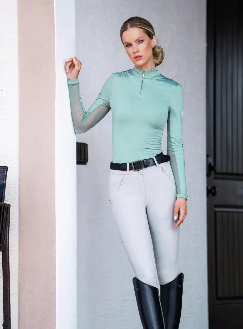 Air Breeze Long Sleeve Sun Shirt Mint Green Equestrian Stockholm