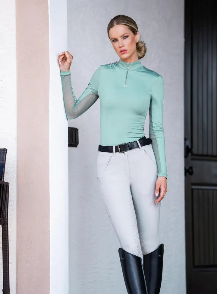 Air Breeze Long Sleeve Sun Shirt Mint Green Equestrian Stockholm