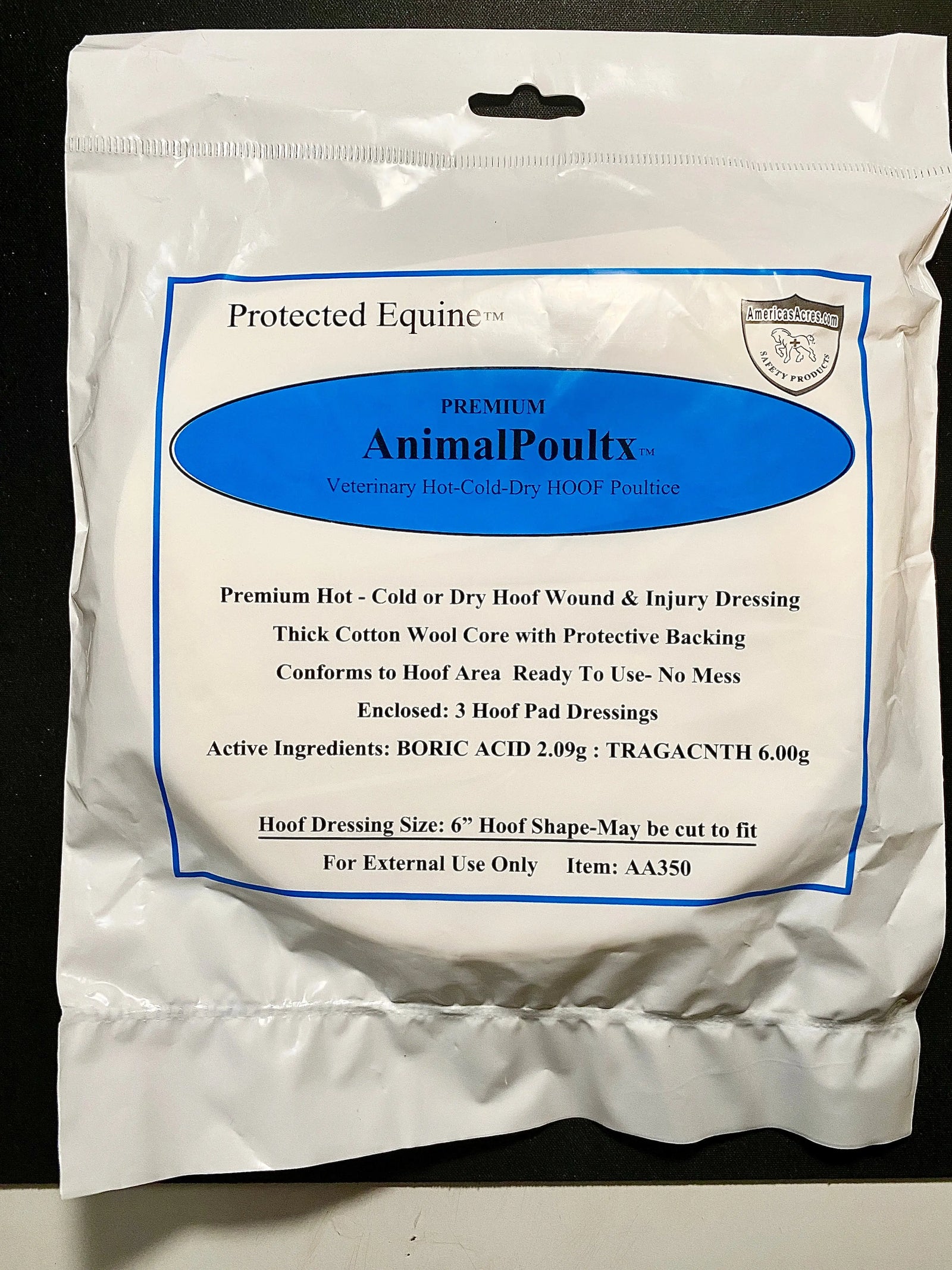 AnimalPoultx Premium Veterinary Hold-Cold-Dry Hoof Poultice Americas Acres