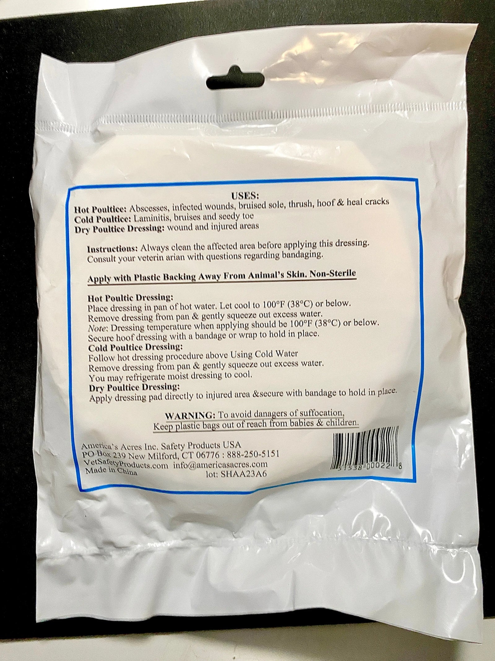 AnimalPoultx Premium Veterinary Hold-Cold-Dry Hoof Poultice Americas Acres