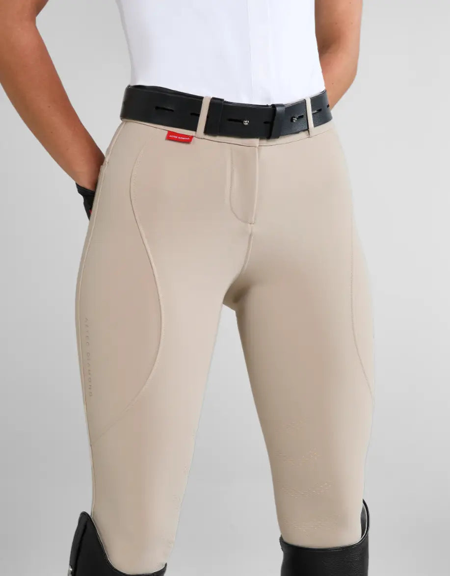 Aztec Diamond Hunter Beige Core Mid Rise Breeches Aztec Diamond