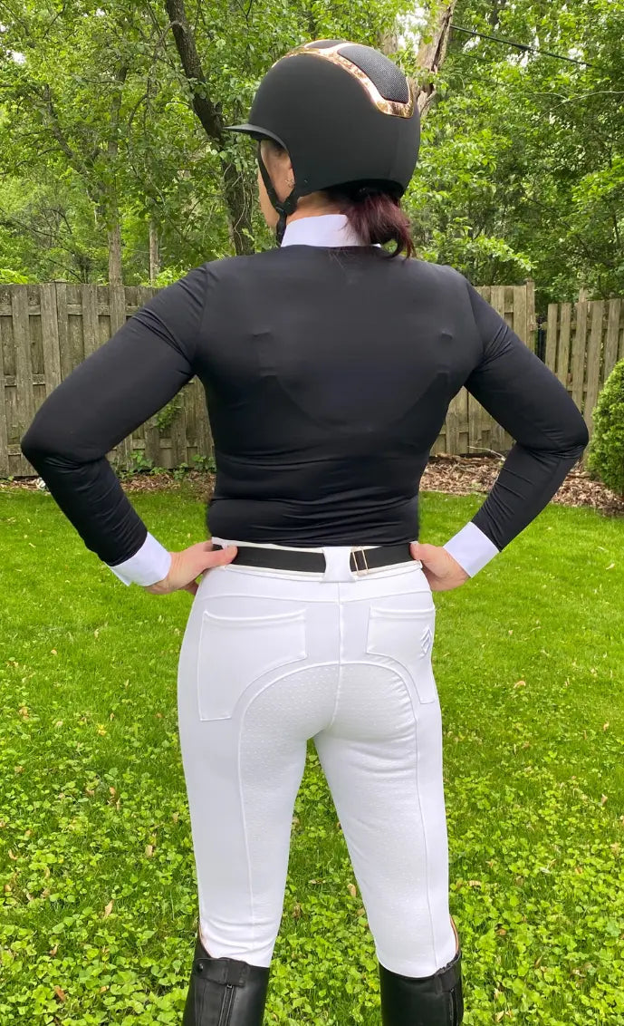 Aztec Diamond  Mid Rise Breeches - Full Seat White Aztec Diamond