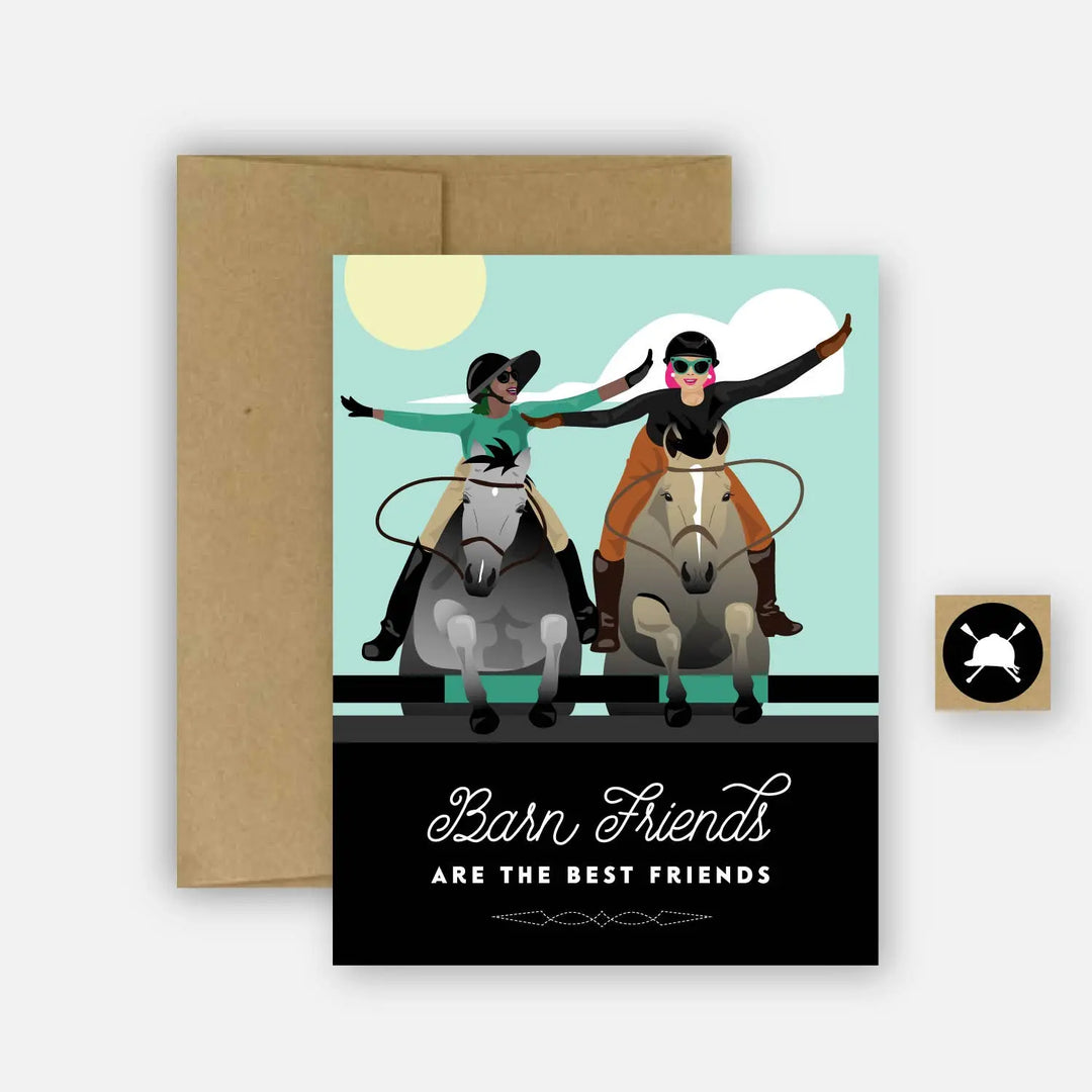 Barn Friends Equestrian Horse Greeting Card Hunt Seat Paper Co.