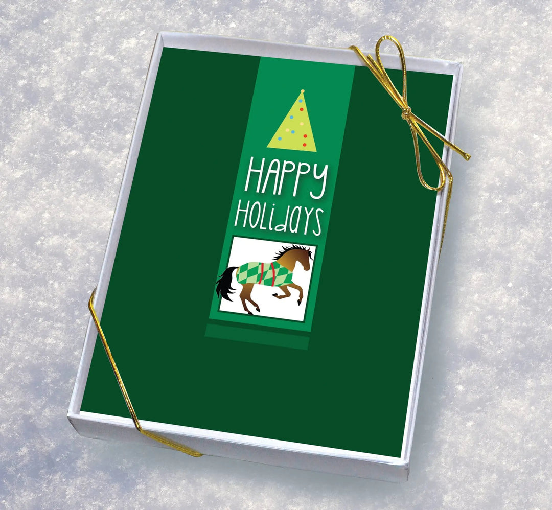 Box of Eight Christmas Cards - Blanketed horse Horse Hollow Press