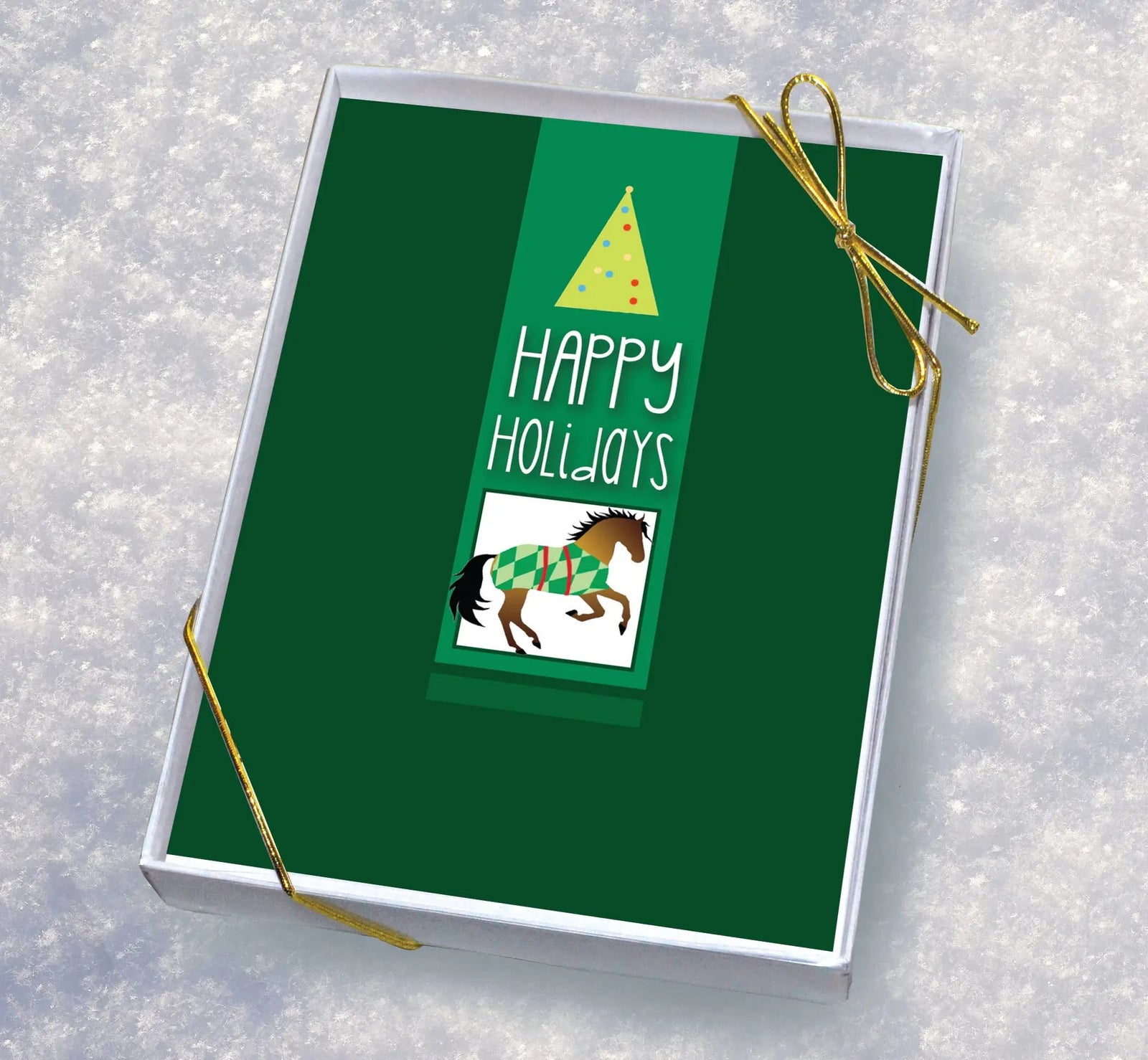 Box of Eight Christmas Cards - Blanketed horse Horse Hollow Press