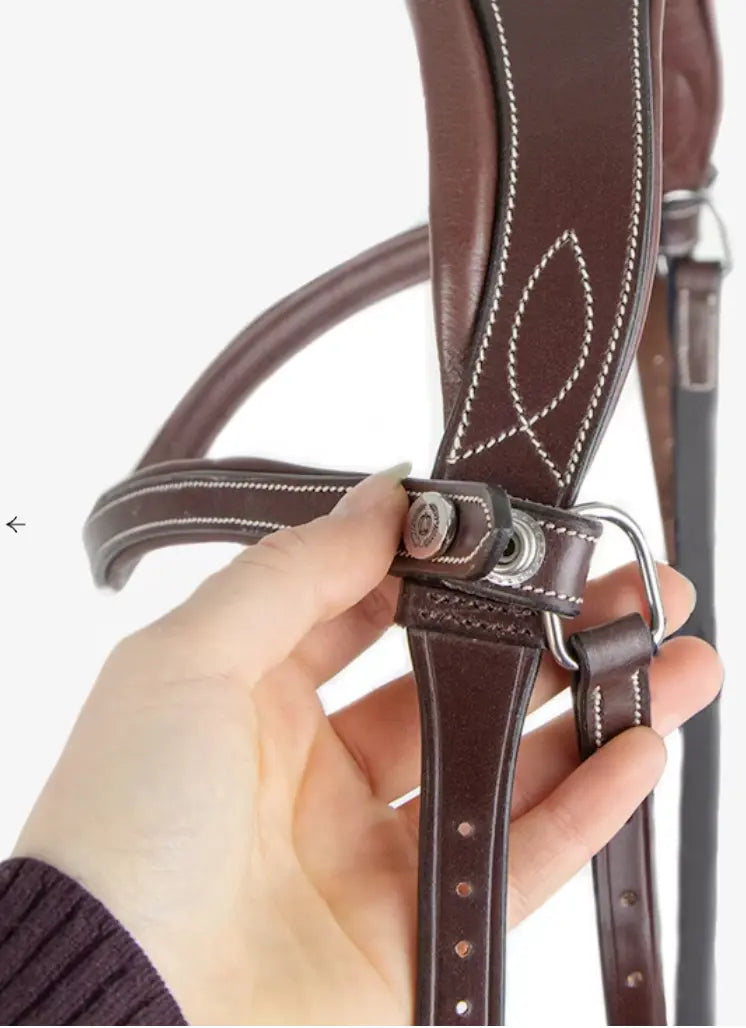 Bridle Flat Throatlatch Attachment 1/2" width Dark Stitching PS of Sweden