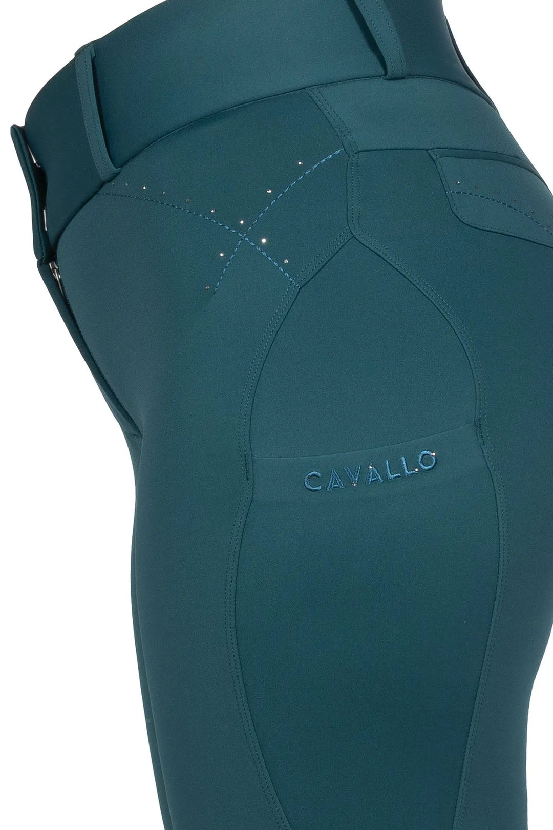 Cavallo Caval Candera Full Grip Breeches - Dark Peacock detail