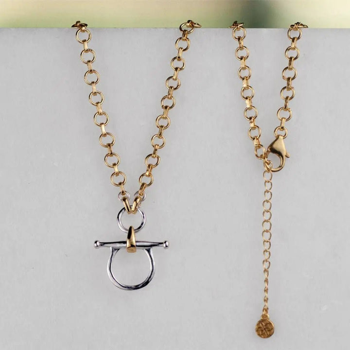 Chelsea - Two Tone Equestrian Horse Bit Necklace -  18"-20" chain URBAN-EQUESTRIAN