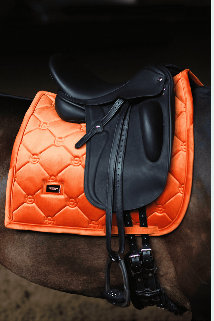 Equestrian Stockholm Velvet Classic Dressage Pad -Chestnut