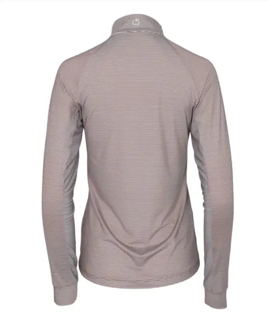 Chestnut Stripe  1/4 Zip Long Sleeve Dapple Bay