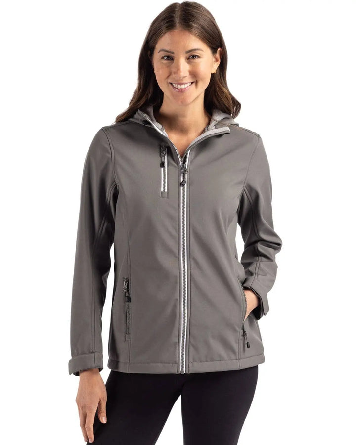 Clique Telemark Eco Stretch Full Zip Womens Hooded Jacket Cutter &amp; Buck