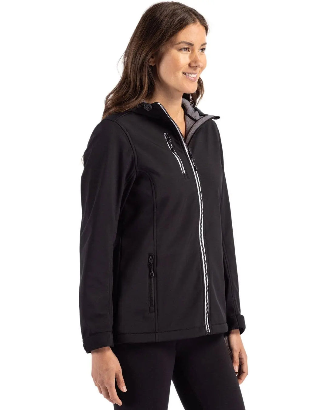 Clique Telemark Eco Stretch Full Zip Womens Hooded Jacket Cutter &amp; Buck